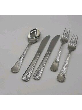 Reed & Barton Hammered Everyday 18/10 Stainless Steel 5 Piece Set NEW